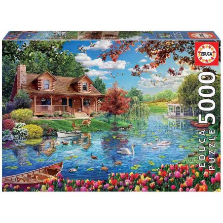 PUZZLE 5000 PIEZAS CASITA EN EL LAGO