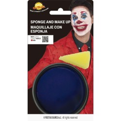 maquillaje con esponja azul oscuro