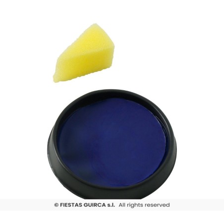 maquillaje con esponja azul oscuro
