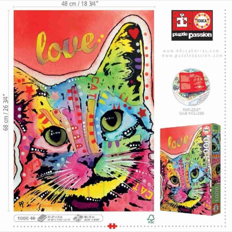 Puzzle 1000 tilt cat love, dean russo