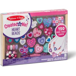Juego de cuentas de madera corazones par