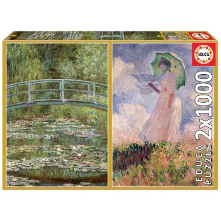 PUZZLE 2×1000 ESTANQUE NENUFARES/MUJER S