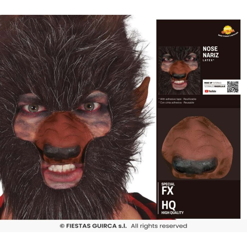 Nariz hombre lobo latex