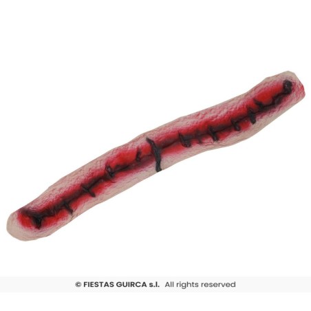 Cicatriz cosida cuello con adhesivo
