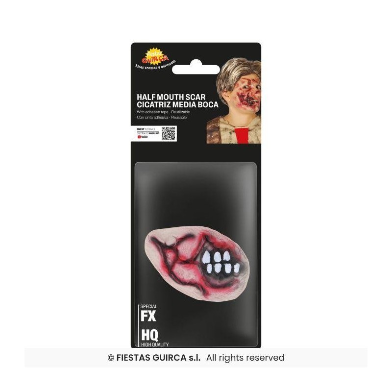 Cicatriz media boca latex