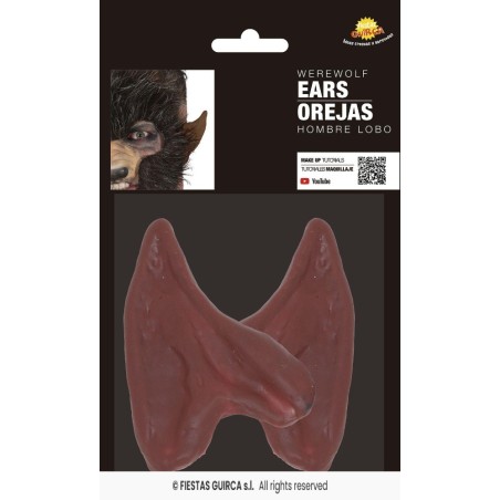 Orejas hombre lobo marrones latex