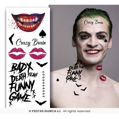 Tatuajes De Mr Smile JOKER 30x14 Cm