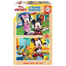 Puzzle 2x16 Mickey & Minnie, 2 Puzzles d