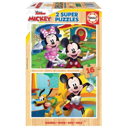 Puzzle 2x16 Mickey & Minnie, 2 Puzzles d