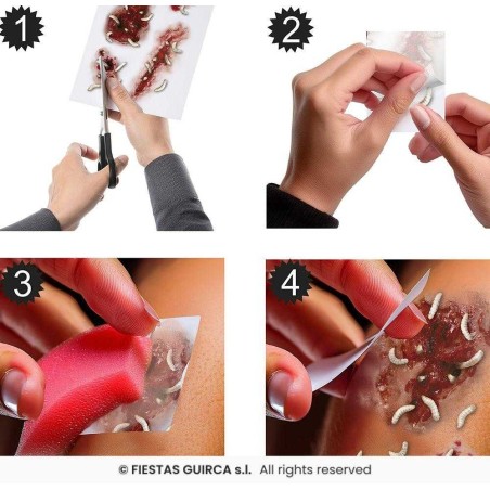 TATUAJE HERIDAS CON GUSANOS