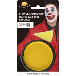 maquillaje con esponja amarillo