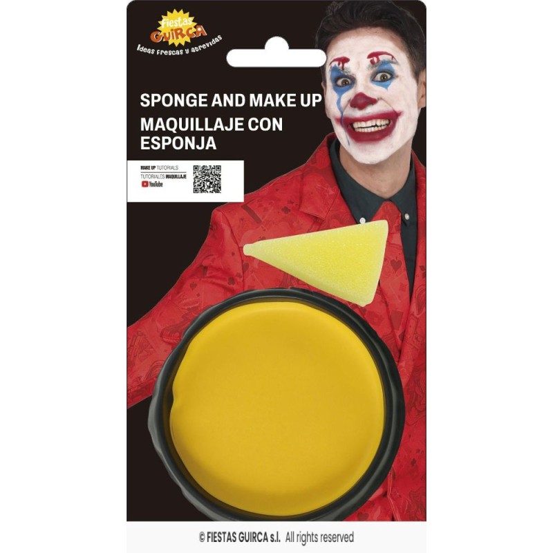 maquillaje con esponja amarillo