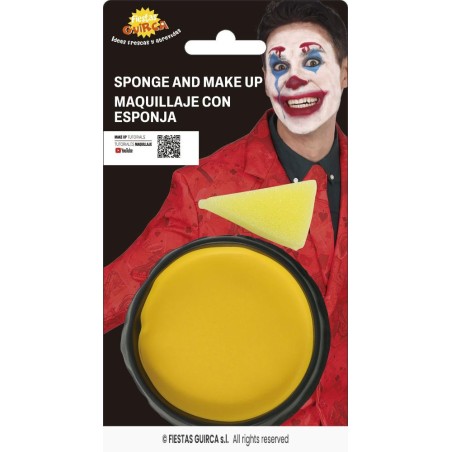 maquillaje con esponja amarillo