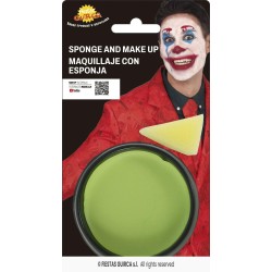 maquillaje con esponja verde claro