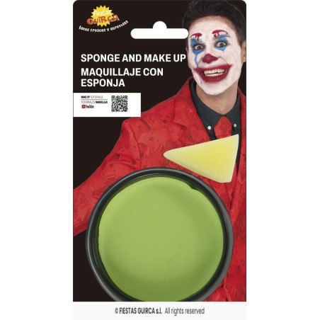 maquillaje con esponja verde claro