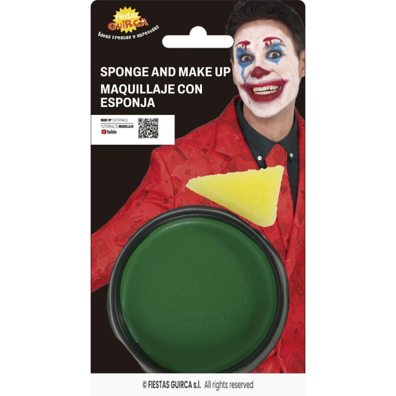 maquillaje con esponja verde oscuro