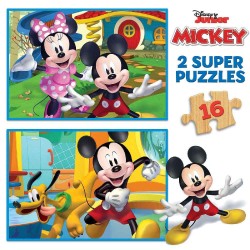 Puzzle 2x16 Mickey & Minnie, 2 Puzzles d 2
