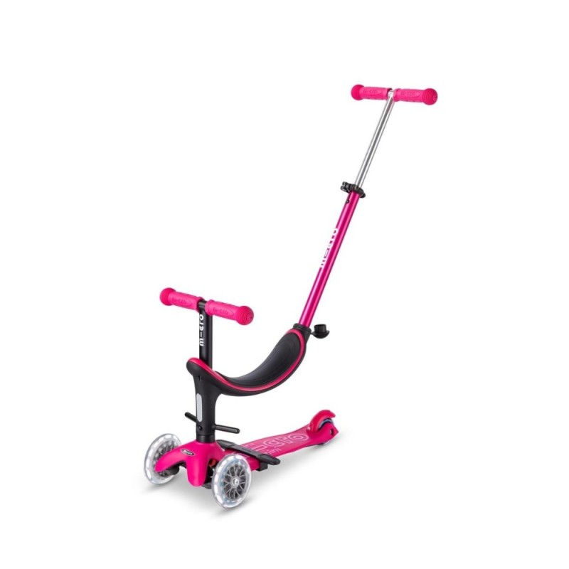 Patinete Micro Mini 4en1 Deluxe LED Rosa