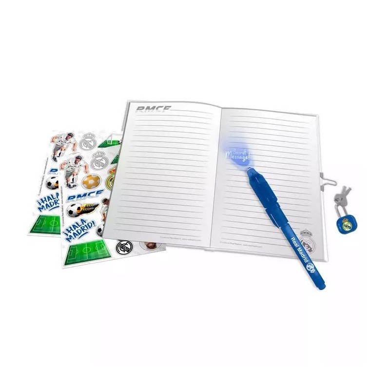 Diario con boligrafo magico real madrid