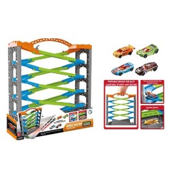 Pista Speed Racer de 6 Niveles con 2 Coc
