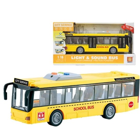 Autobús Escolar Amarillo de Fricción con