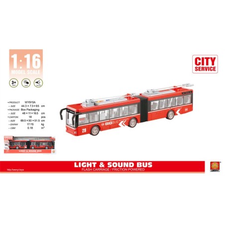 Autobus Doble Rojo Luces Y Sonido