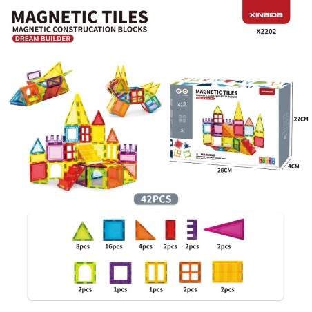 Caja de Bloques Magnéticos – 42 Piezas