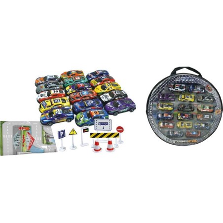 Estuche Rueda Con 16 Coches