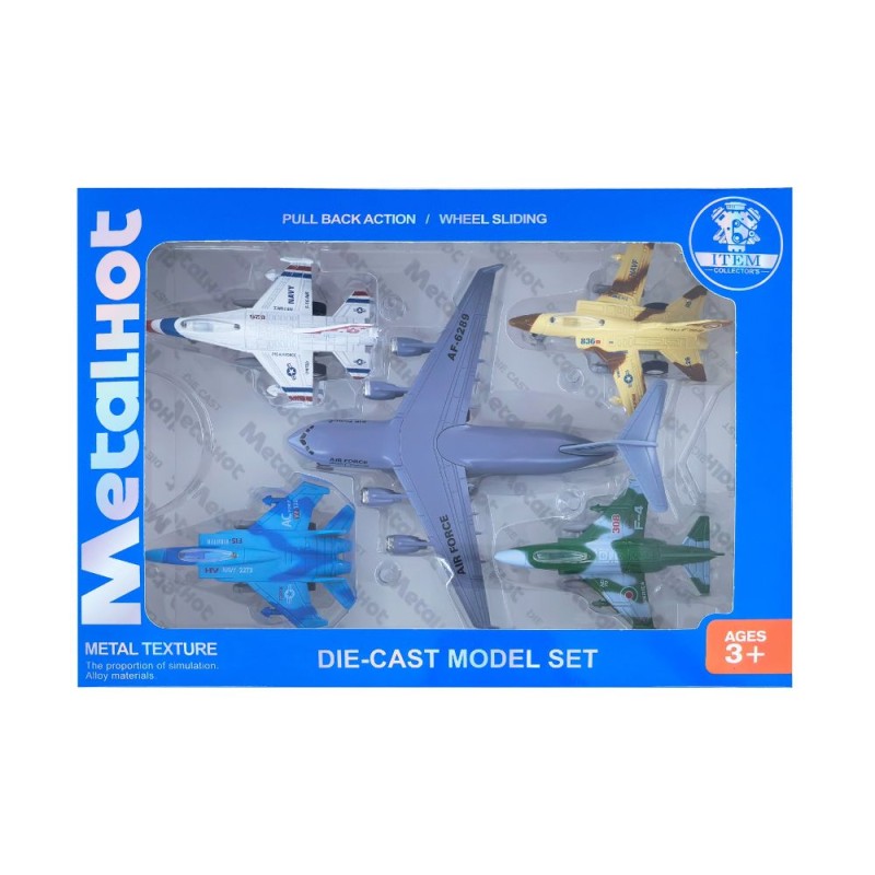 Set de 5 Aviones Metálicos Die-Cast 