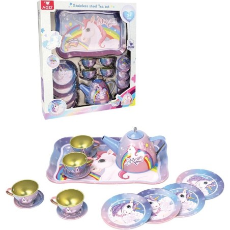 Juego de Te Metálico Unicornio con Bande