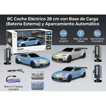 RC Coche Eléctrico 28 cm con Base de Car