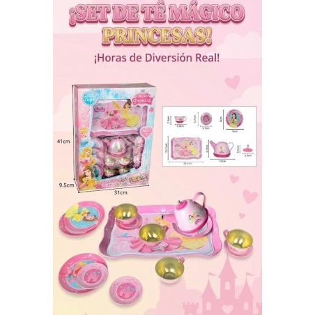 Set de Té Metálico Rosa Princesas – 14 P