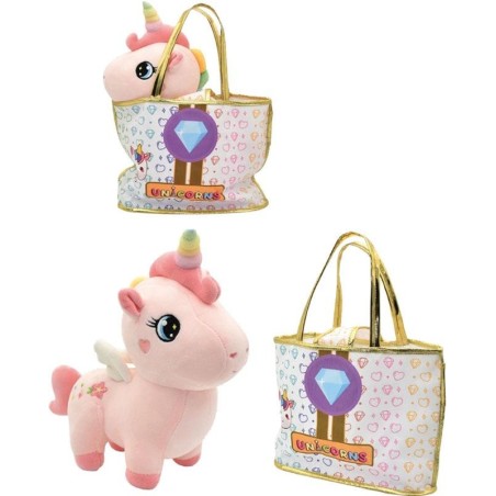 Bolso con Unicornio 25 cm + Peluche Unic