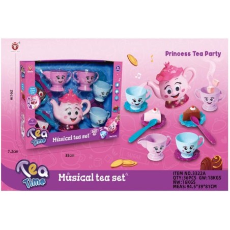 Juego de Té Musical Rosa con Caritas – S