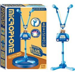 Micrófono Azul Doble con Bluetooth, Luz 