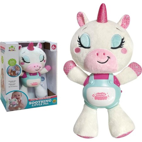 Peluche Unicornio Rosa con Luces y Músic
