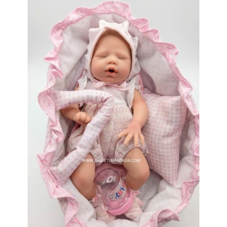 Muñeca de Silicona 34 cm con Capazo – Be