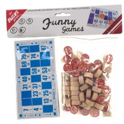 48 Cartones y Fichas Madera para Bingo