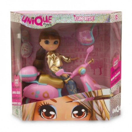 MUÑECA UNIQUE EYES FUN RIDE CON MOTO (SU