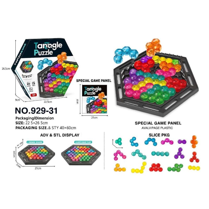 Juego de Puzzle Hexagonal con Piezas