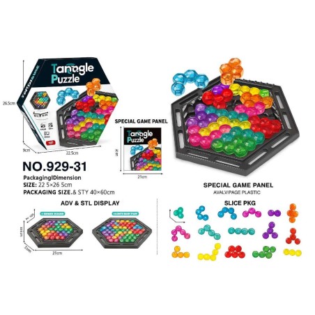 Juego de Puzzle Hexagonal con Piezas