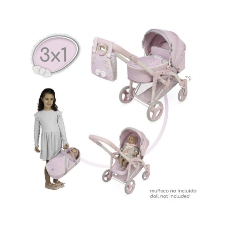 Carro Muñecas 3x1 Plegable Sophie +Bolso