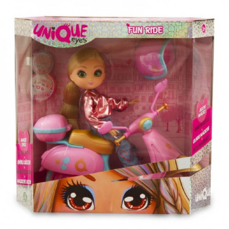 MUÑECA UNIQUE EYES FUN RIDE CON MOTO (SU