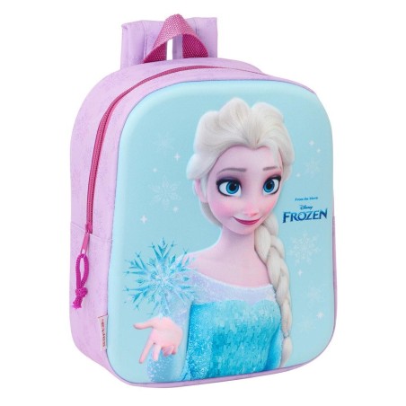 Mochila guarderia 3D Frozen celeste rosa