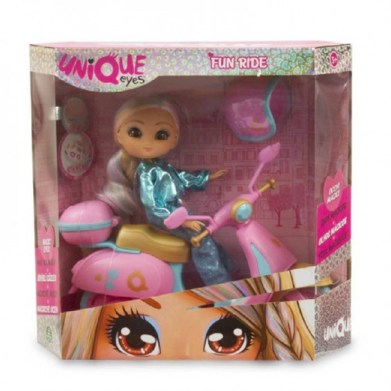 MUÑECA UNIQUE EYES FUN RIDE CON MOTO (SU