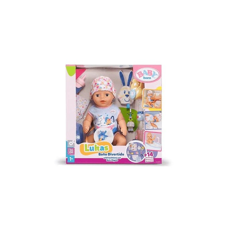 Muñeco Lukas Baño Divertido 36Cm Baby Bo