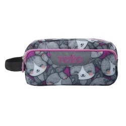 Estuche Agapec - Kitten Rose, 3 comparti