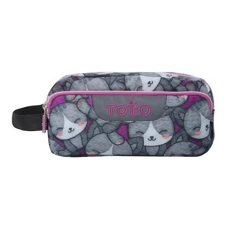 Estuche Agapec - Kitten Rose, 3 comparti