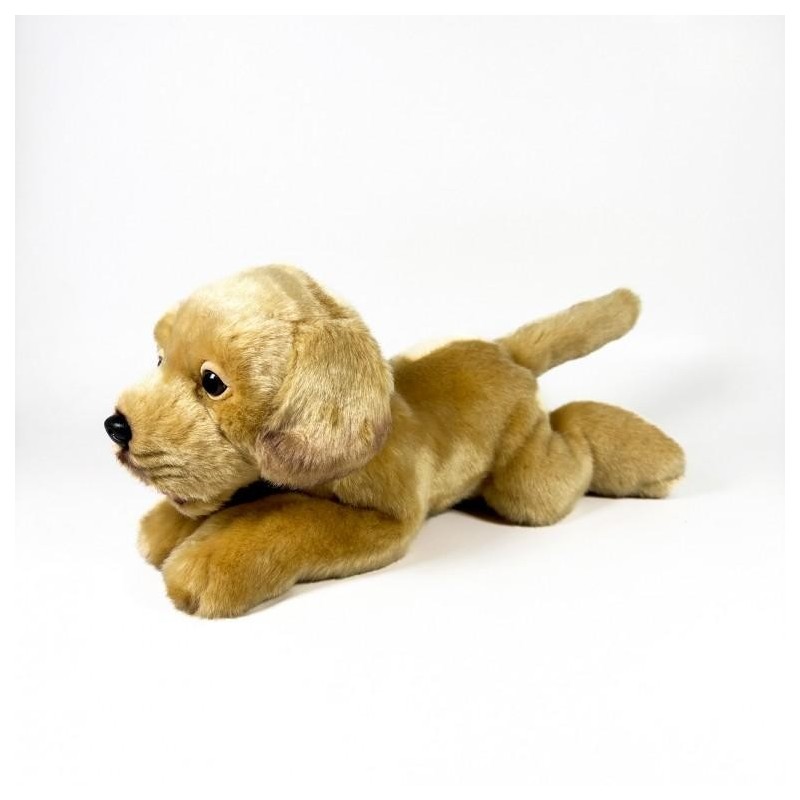 PELUCHE LABRADOR CANELA TUMBADO 25CM