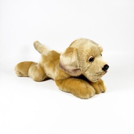 PELUCHE LABRADOR CANELA TUMBADO 25CM